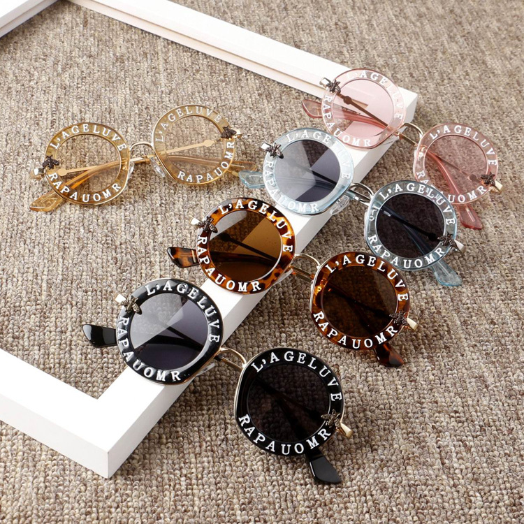 Personalized Baby Round Frame Letter Sunglasses