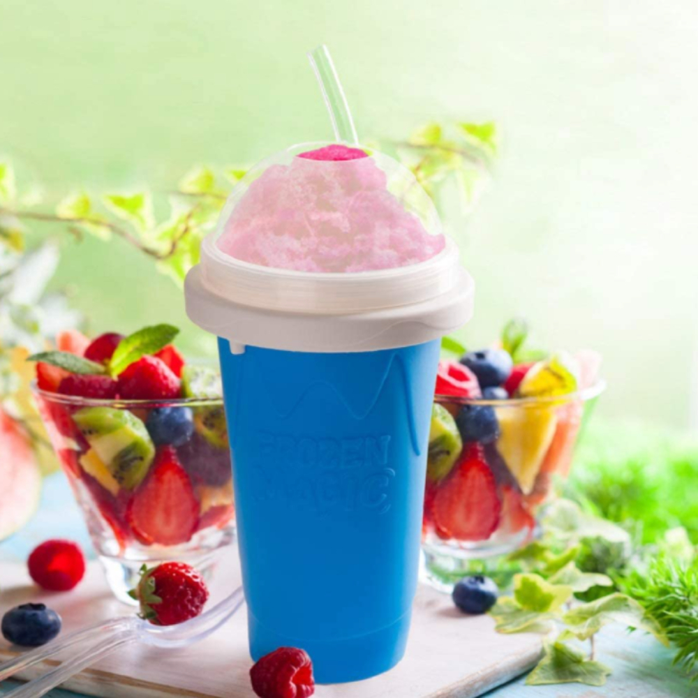 Slushy DIY Smoothie Pinch Cup Frozen Making Silicone Drink Water Bottle