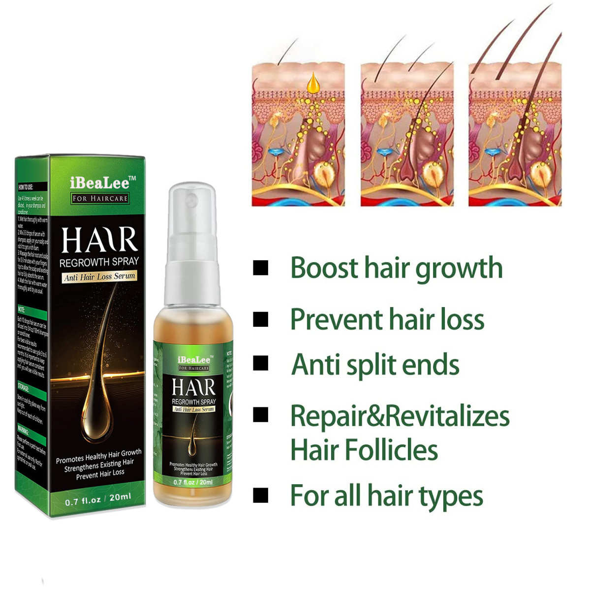 Ibealee Hair Growth Spray