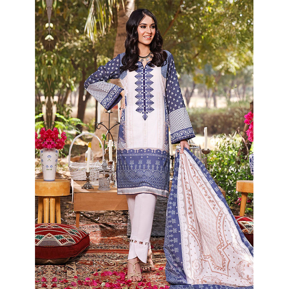 3 Piece Unstitched Printed Lawn Suit Kl 1064 