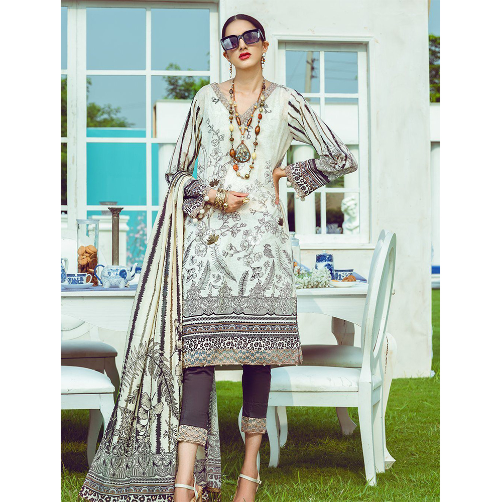 3 Piece Unstitched Printed Lawn Suit Kl4132