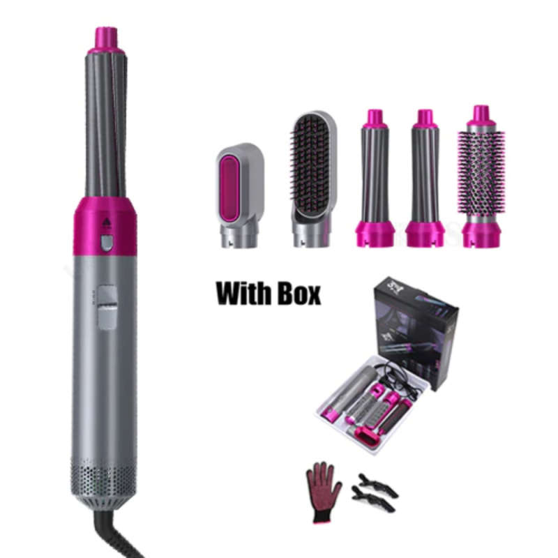 Hair Dryer Brush 5 In 1 Electric Blow Dryer Air Hair Comb Wrap Curling ...