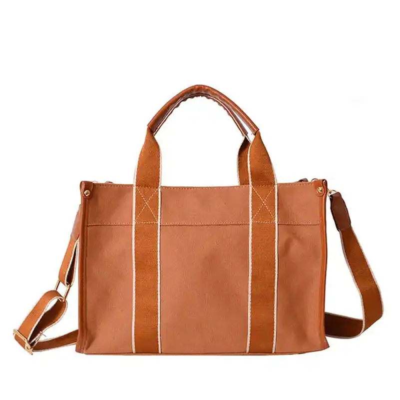 Canvas and cheap leather tote